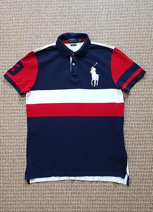 Ralph lauren polo big pony поло футболка custom slim fit оригинал (m)