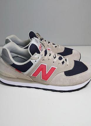 Кроссовки new balance 574 ml574sj2 men's premium leather grey multi 42 г. оригинал