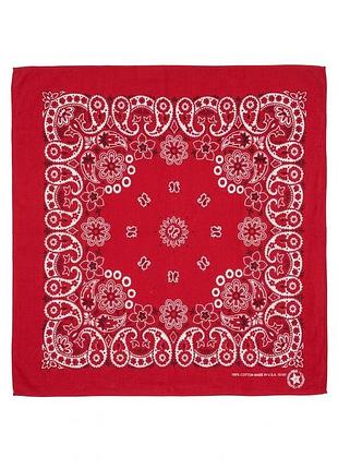 Винтажная красная бандана с узором пейсли - crafted with pride in america 54x52