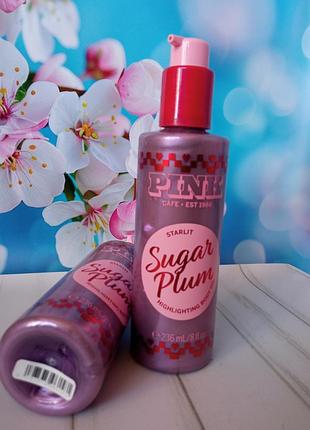 Олійка для тіла з шиммером victoria's secret pink бронзер sugar plum