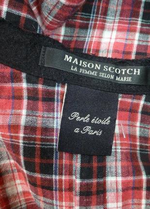 Рубашка maison scotch с вышивкой бисером на вороте2 фото
