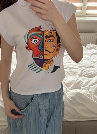 Біла футболка dali and pablo picasso