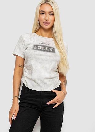Футболка женская с принтом, цвет молочный, 221r3302