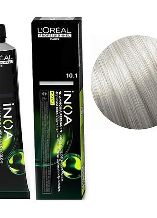 Стійка фарба для волосся l'oreal professionnel paris без аміаку inoa 10.1 дуже яскравий блондин попелястий 60 мл