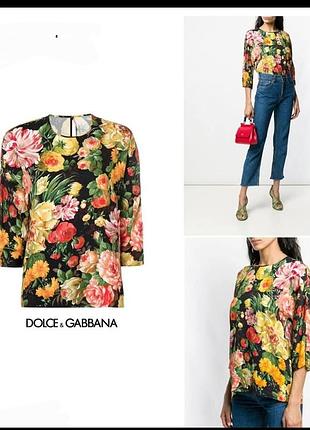 Яскрава в квітах блуза d&g , віскоза