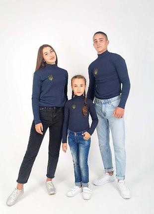 Гольф патріотичний жіночий термоефект, гольф чоловічій і з гербом україни, водолазка термоеффект l