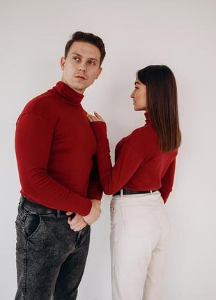 Водолазка жіноча бордова осінь зима , гольф жіночий s m l xl xxl бордовий однотонний демісезонний термо s