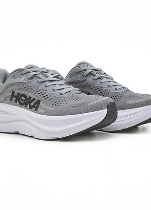 Hoka bondi 9 grey white 2