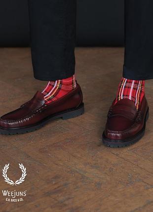 Мужские кожаные пенни лоферы g.h. bass & co. x fred perry weejuns  43 р