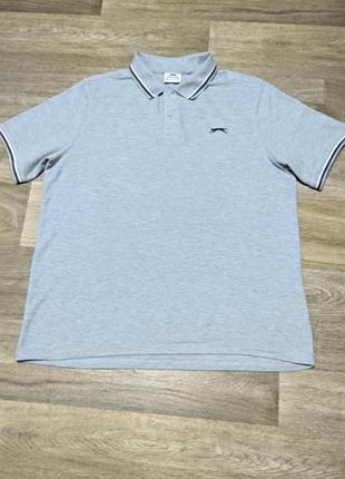 Чоловіча футболка поло slazenger, розмір xl, сіра