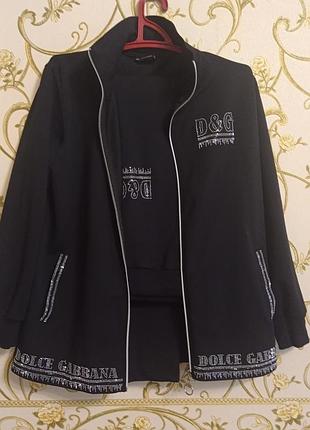 Костюм спортивный, женский, с камушками d&amp;g