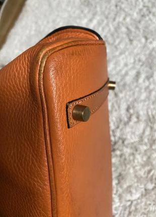 Руда жіноча шкіряна сумка hermès4 фото