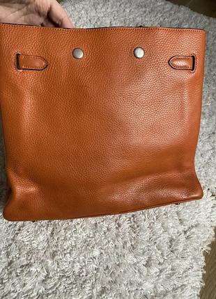 Рыжая женская кожаная сумка hermès10 фото