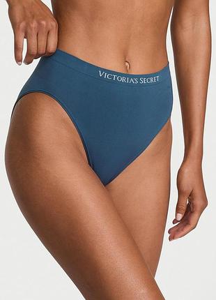 Женские трусики victoria's secret (7114439124735) seamless high-leg brief s синие