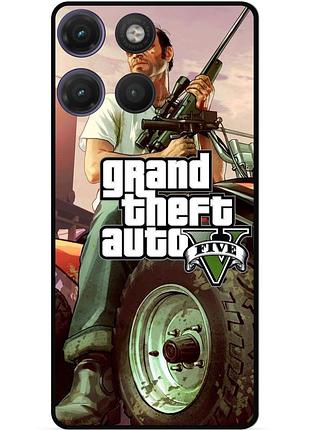 Силіконовий бампер чохол для motorola moto g17 з малюнком gta гта