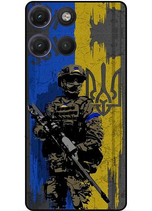 Силіконовий чохол бампер для motorola moto g17 з малюнком зсу украина воин