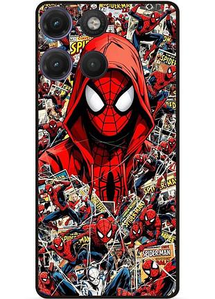 Силіконовий чохол бампер для motorola moto g17 з картинкою spider man людина-павук