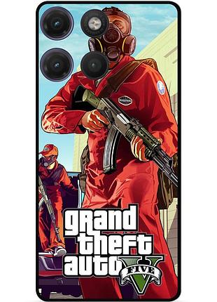 Силіконовий бампер чохол для motorola moto g17 з малюнком gta гта