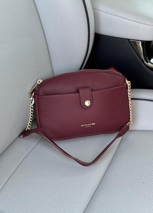 Клатч кросс-боди david jones см7320 бордовый