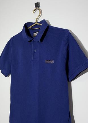 Мужская футболка поло barbour m l оригинал синяя футболка барбур с пуговицами тенниска бренд логотип хлопковый летний классический воротник стан идеал 48 50 5