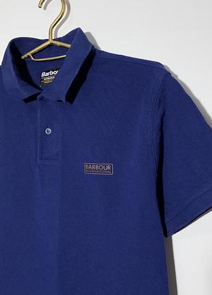 Мужская футболка поло barbour m l оригинал синяя футболка барбур с пуговицами тенниска бренд логотип хлопковый летний классический воротник стан идеал 48 50 6
