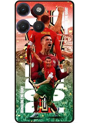 Силіконовий чохол бампер для motorola moto g17 з малюнком ronaldo португалія роналдо