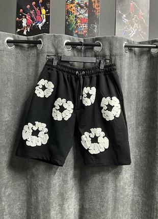 Шорти denim tears black/white