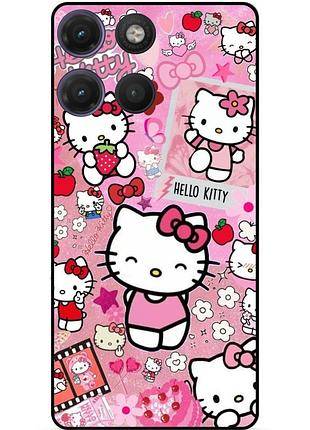 Силіконовий чохол бампер для motorola moto g17 з малюнком hello kitty хелло китти
