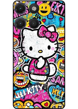 Силіконовий чохол бампер для motorola moto g17 з малюнком хелло китти hello kitty