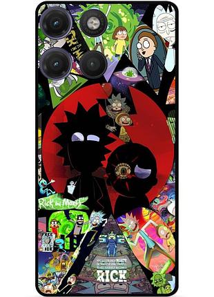 Силіконовий чохол бампер для motorola moto g17 з малюнком rick and morty рік і морті