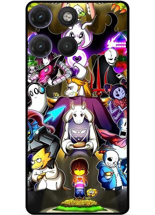 Силіконовий чохол бампер для motorola moto g17 з малюнком undertale андертейл