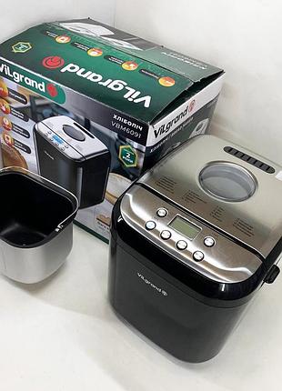 Хлібопічка з таймером vilgrand vbm6091 600 вт, 19 програм, хлібопічка для дому побутова qm-46