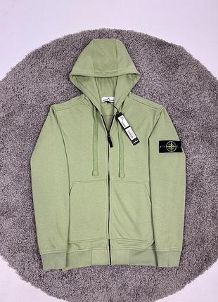 Si зип худи stone island светло-зеленый