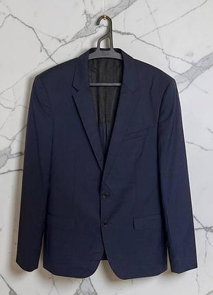 Піджак hugo boss шерсть super 100 синій оригінал розмір 50 l