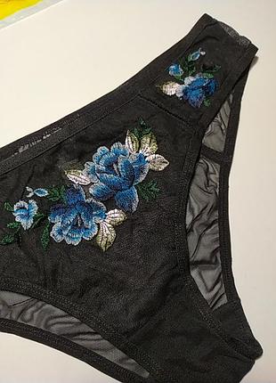 Красиві ажурні трусики з вишивкою secret possessions, eur 38/40 2
