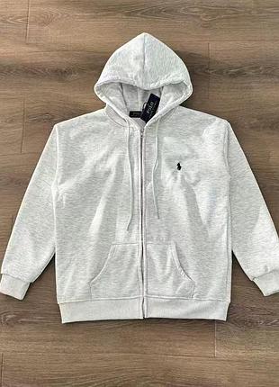 Зіп худі polo ralph сірий