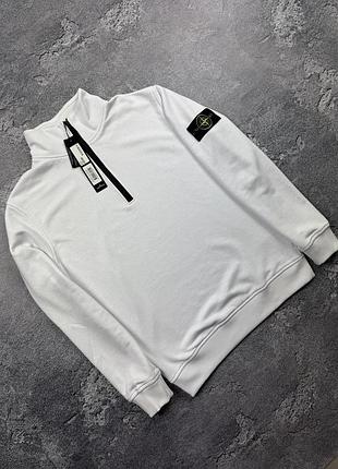 Зип свитшот stone island белый