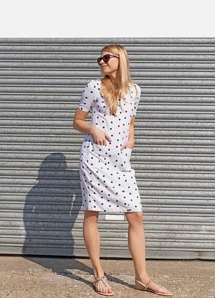Плечи 38 см m&amp;s collection size 6  
в горох платье из льна 
57% linen 47% viscose