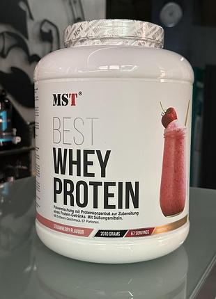 Сироватковий протеїн + ензими mst best whey protein + enzyme 2010 г (67 порцій), strawberry, полуниця