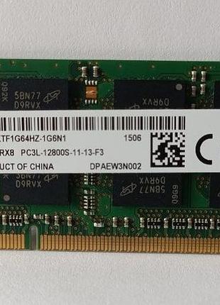 Sodimm оперативная память для ноутбука 8gb micron ddr3l-1600mhz pc3l-12800s