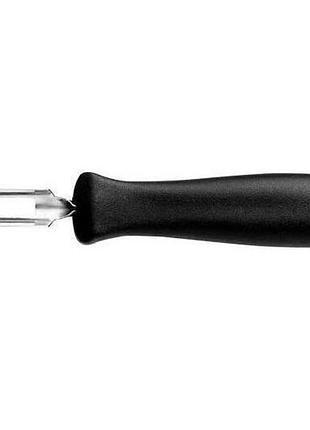 Овощечистка вертикальная fiskars essential 24.5см нержавеющая сталь пластик черный (1065586)