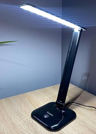 Настільна лампа 12w 220в led чорна lumano nai
