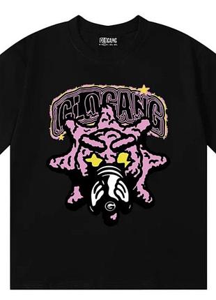 Чоловіча футболка glo gang logo унісекс гло-генг тишка чорна