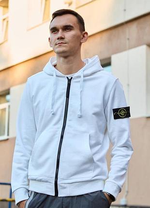 Зіп худі stone island білий