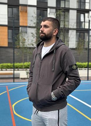 Зіп худі stone island графіт