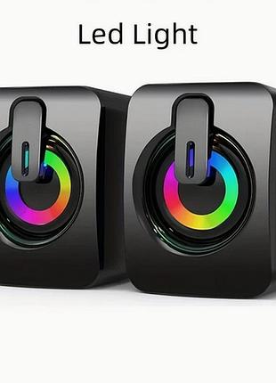 Колонки для пк та не тільки з rgb підсвічуванням jj-734 чорні