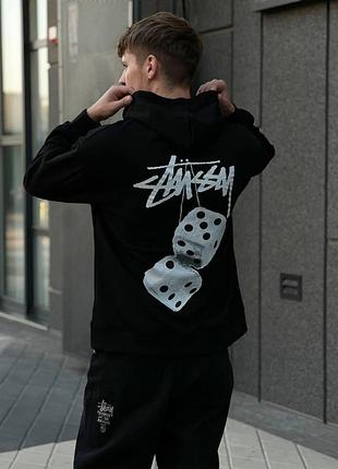 Худи stussy кубики черное
