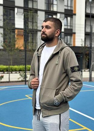 Зип худи stone island хаки