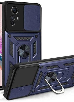 Протиударний чохол із кільцем під магнітний тримач захист камери xiaomi redmi note 12s синій
