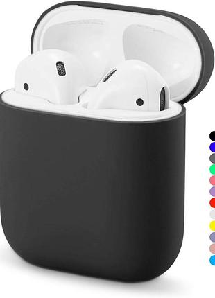 Захисний чохол для airpods, ультратонкий силіконовий, сумісний з airpods 1 та airpods 2 (чорний)